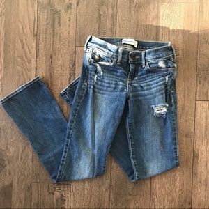 Abercrombie kids distressed bootcut jeans